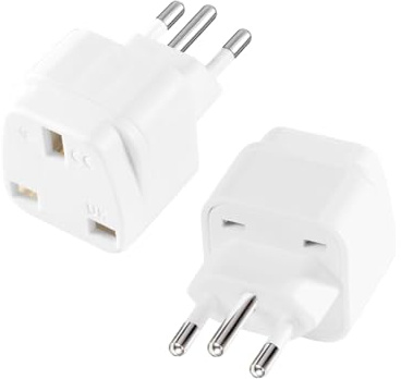 LUKELI 2 Pack UK to BRAZIL Plug Adapter Travel Plug to Brazil (White 2 Pcs)