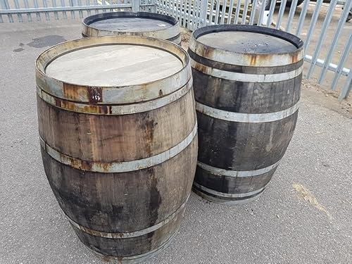 Oak Wine Barrel for Use as Table or Decoration or Waterbutt - Height 95 cm, Volume 225 Litres