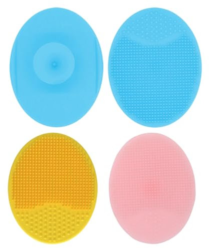 3 Pezzi Spazzola Pulizia Viso in Silicone,pennelli per la pulizia del viso in silicone,Morbido Viso Pulizia Pennello,spazzola per la pulizia dei pori,per pelle Qualsiasi tipo(Rosa+Verde+Giallo)
