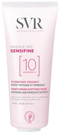 SVR - Sensifine Masque SOS - Gamme Sensifine – Masque hydratant et apaisant – Pour peaux sensibles, réactives ou polyallergiques – Vitamine B12, Panthénol, Huile de Babassu – 75 ml