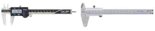 Mitutoyo 500–196–30 Absolute AOS Digimatic Digitaler Elektronischer Messschieber 150 mm & 530-122 Präzisionssattel mit Feststellschraube DIN 862, Messbereich 0-150mm