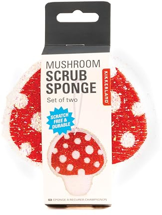 Brosse à récurer sans Champignons : éponge en Forme de Champignon Kikkerland