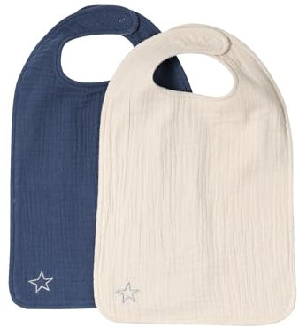 VERTBAUDET Lot de 2 bavoirs en gaze de coton lot bleu TU