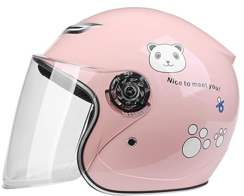 GNIUBBDB Casco de Moto Jet para Niños, Casco Scooter con Visera Homologado ECE, Casco Scooter para Niños y Niñas de 3 a 12 Años B,57-60CM