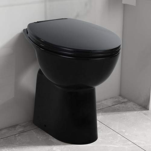 JUDYY WC Sospeso con Design Senza Bordi 7 cm più Alto Ceramica Nera,Articoli di ferramenta,Prodotti Idraulici,Articoli Idraulici,WC e Bidet,WC-145780