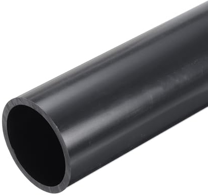 sourcing map Tubo rigido in PVC da 2,36 pollici, tubo rotondo 51,8 mm ID 60 mm OD 12 ad alto impatto per tubi dell'acqua, acquario, vasca per pesci, giardino in serra, grigio scuro