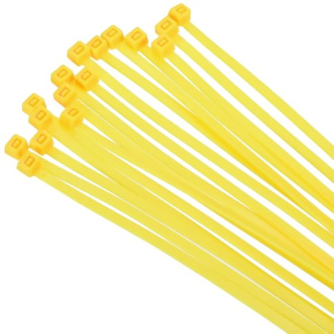 sourcing map 200PCS Cable Zip Ties 12 Inch, Self-Locking Nylon Wire Ties with 50 lbs Tensile Strength for Indoor and Outdoor, Yellow