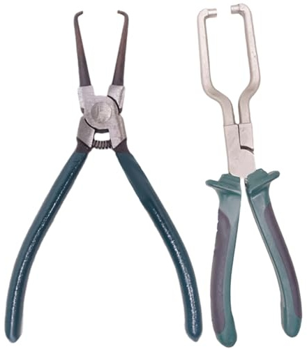 Ensemble d'outils de déconnexion de la ligne carburant, 2pcs déconnexion électrique, jeu d'outils ligne carburant 9 pouces, pincement tuyau pour l'entretien et la réparation des voi