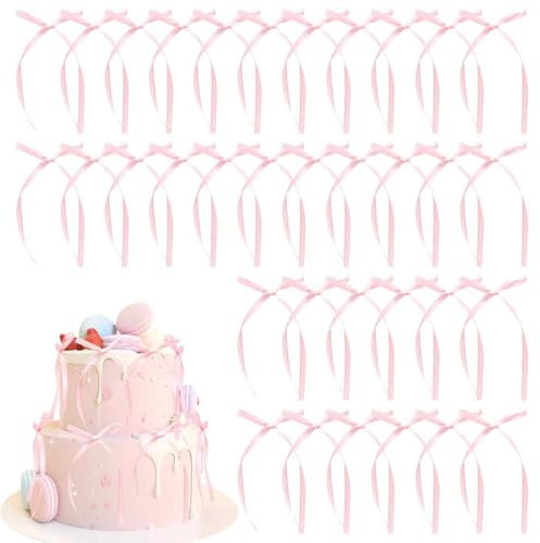 50 Pezzi Decorazioni per Torte Rosa, Decorazione per Torte di Matrimonio, Decorazione per Compleanno, Nuziale, fiocco, San Valentino