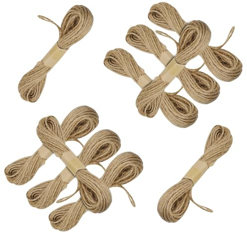 Skyzone Jute-Schnur für Bastelarbeiten, natürliche Jute-Schnur für Geschenkverpackungen, Kunstwerke, Dekoration, Gartenarbeit, Bilddisplay (10 m pro Rolle) (natürlich, 1 mm Durchmesser)