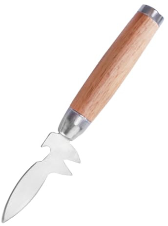 Alipis Coltello Apriostriche in Acciaio Inox con Manico in Legno Utensile per Sgusciare Ostriche e Molluschi Apriostriche Professionale per Frutti di Mare