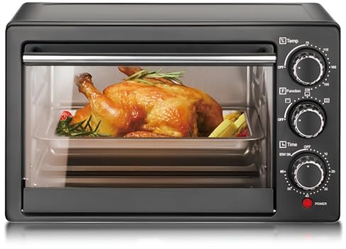 Forno Multifunzione For Uso Domestico Da 22 Litri Con Finestra Di Visualizzazione: Cottura Al Forno, Patatine Fritte, Torte E Altro, Design Compatto Da Banco