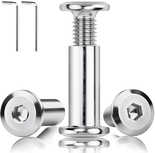20 piezas Tuerca con casquillo M8x30mm Tornillos con casquillo Tornillos de unión Conector de armario Tornillos de unión para muebles Rosca con casquillo Casquillos de tornillo Tornillos para muebles