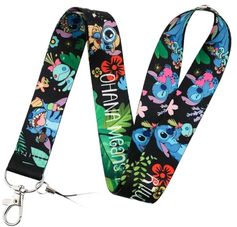 Hemasa Cordon de Cou avec Broderie et Ange Rose pour Téléphone, Porte-clés, Porte-badge, Lanière pour Cou, Porte-clés Cadeau, Couleur 8, 11cm