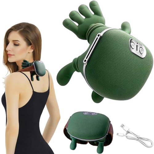 FAMINESS 4D Real Hands Massager Hand Neck Massager with Heat 3 Massage Settings 2 Heat Levels Deep Massage for Neck Shoulder Massager with Hands Christmas New Year Valentine Gifts for Dad Mom Him Her