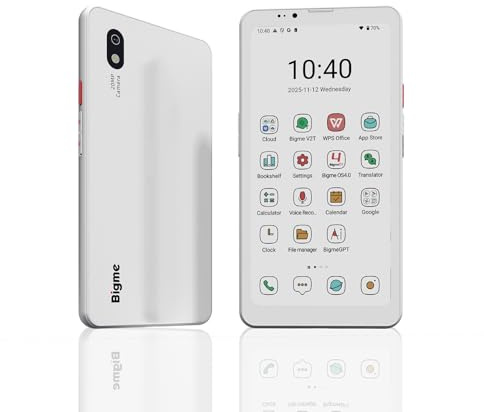 Bigme Hibreak Pro Color 6,13-Zoll-E-Paper-Bildschirm-Telefon, E-Book-Reader| 300ppi HD Eye-Care Display | Open Android 14 | 8GB RAM + 256GB Speicher | 5G All-Network + Dual SIM (Weiß)