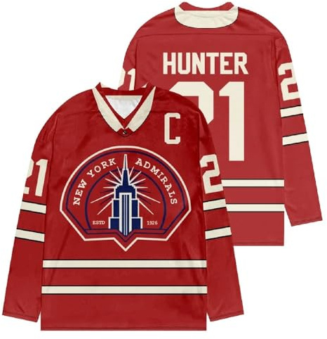 Heated Rivalry Merch Scott Hunter 21 Hockey Red Jersey - Maglia unisex a maniche lunghe con scollo a V per fan della serie TV, 21, L