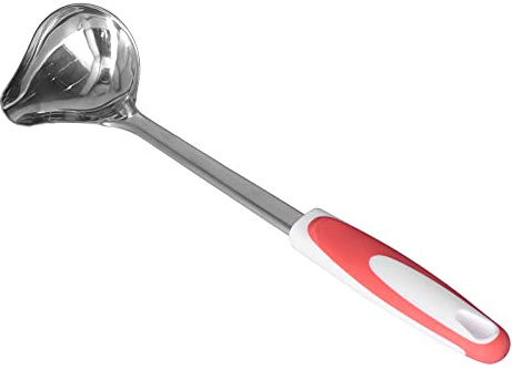 Ejoyous Mestolo con Beccuccio, Mestolo per Conserve in Acciaio Inossidabile, Manico Antiscivolo, Strumento da Leggero e Versatile per Salse, Zuppe e Pasta