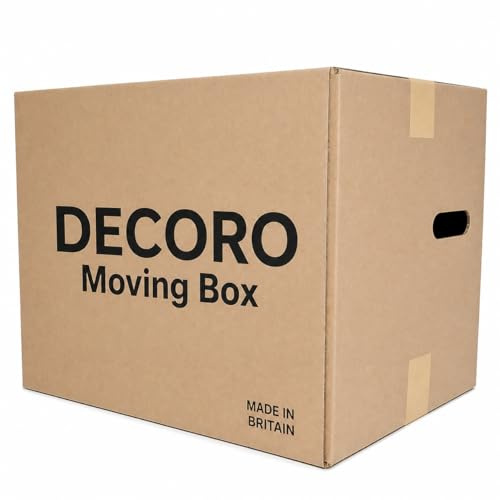 10 Pack Strong Large Reusable Cardboard Storage Packing Moving House Boxes 52cm x 30cm x 30cm with Handles - 52x30x30cm Box Mailer 47 Litres Capacity moving boxes large strong (Brown, 52x30x30cm)
