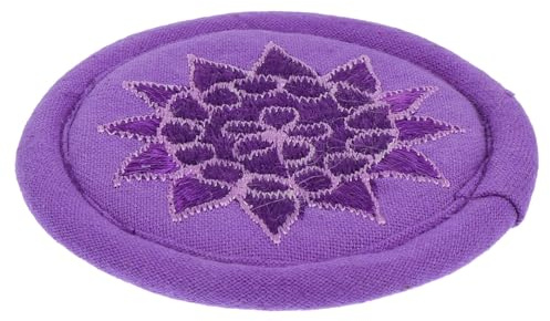 Mobestech Handgefertigte Bestickte Klangschalenmatte aus Baumwolle Tibetische Buddhismus Dekoration für Teekanne und Buddha Halle Rundes Klangschalenkissen für Meditation