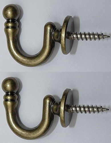 myraumdesign 2 Raffhaken Handtuchhaken Wandhaken in Messing Antik Glanz