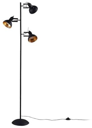 Lindby Lampadaire Lilly (Modern, Industriel) en Noir Métal e. a. pour Salon & Salle à manger (à 3 lampes, E14), Sur Pied, Lampe a de Sol