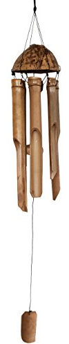 Ca. 90cm Großes Windspiel Klangspiel Feng Shui Garten Wetterfest Bambus Kokosnuss