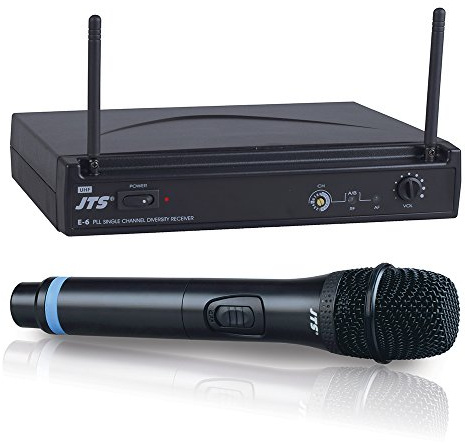 JTS E-6 UHF Wireless Handheld Microphone Church PA DJ Disco Karaoke Sound System