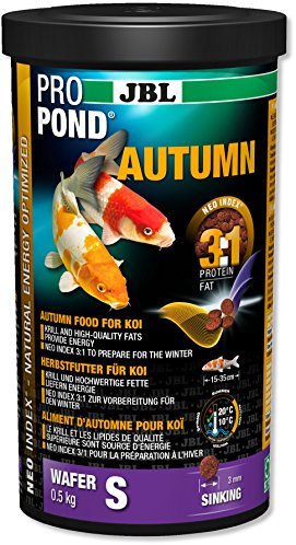 JBL Herbstfutter für Koi, Sinkende Futterwafer, Saisonfutter, PROPOND AUTUMN, Größe S, 500 g