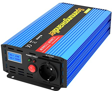 EDECOA Convertisseur 24v 220v Convertisseur de Tension 1200w Onde sinusoïdale modifiée avec écran LCD et câbles 24v 230 Onduleur