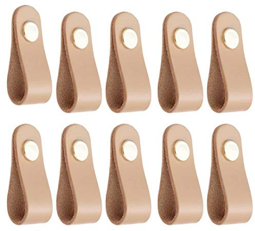 FBSHOP(TM) 10 stücke Handgemachte Pu-leder Möbelgriff Modernen Stil Ledergriff Türgriffe Möbelknopf Möbelgriffe, Möbel Hardware Schubladengriff