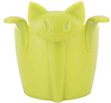 Premium Silikon Tee-Ei mit Teesieb Filter Kätzchenform für Home Office feines Mesh zur Trennung von Teeblättern aus lebensmittelechtem Material (Grün)