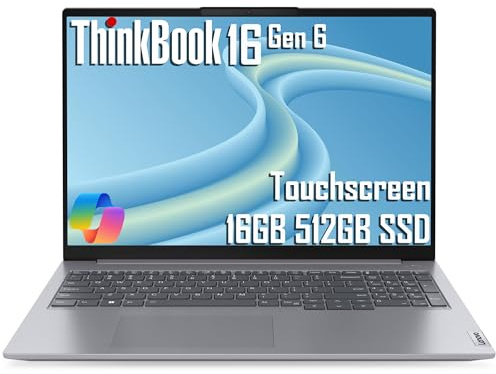 Lenovo ThinkBook 16 Gen 6 Business Laptop (16 FHD+ Touchscreen, Intel Core i5-13420H (> i7-1255U), 16GB DDR5 RAM, 512GB SSD), Anti-Glare, Ethernet, Wi-Fi 6, Thunderbolt 4, Win 11 Pro w/ Copilot