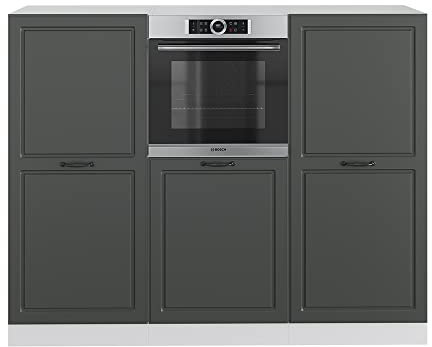 Vicco Küchenblock R-Line, Anthrazit Landhaus/Weiß, 180 cm ohne Arbeitsplatte, zur individuellen Erweiterung mit Zusatzmodulen geeignet