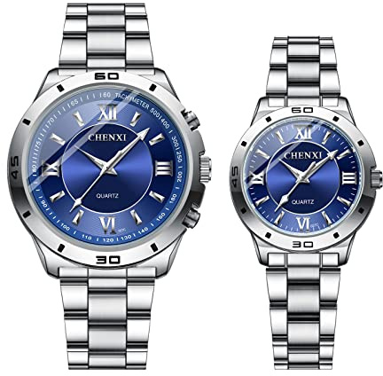 JewelryWe Uhren Herren Damen Analog Quarz Armbanduhr 30m Wasserdicht Edelstahl Armband Geschäfts Beiläufige Uhr mit Leuchtend Zeiger und Uhrenwerkzeug, Verschiedene Modelle