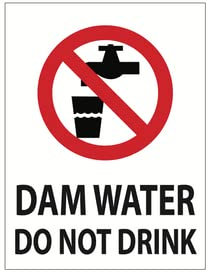 Señal De Advertencia, Agua De Presa No Beber Letreros De Advertencia Retro Cartel De Metal Resistente Cartel Disuasorio Para Exteriores Interiores,20X30Cm