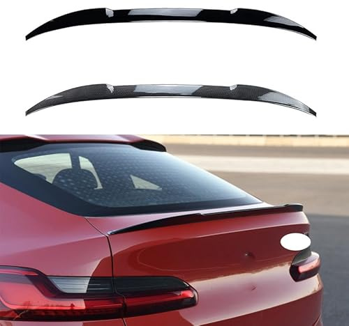 WHMH Becquets Arrière Voiture pour BMW X4 G02 X4 2019+,Spoiler Toit Queue Coffre Arrière Lèvre Aileron Kit Carrosserie,A/Black