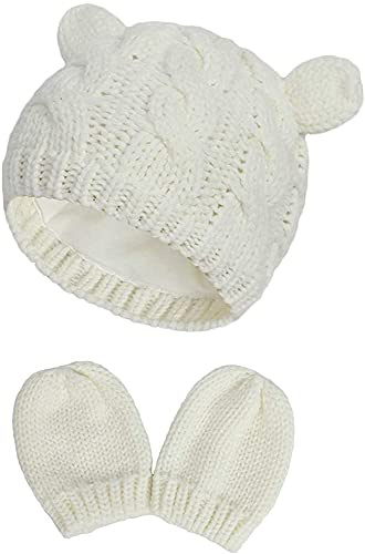 DRESHOW Sombrero de Bebé Guante Guantes Suaves para Recién Nacidos Bebé Niña Niños Gorro de Punto para Niños Pequeños Conjuntos de Manoplas de Gorro de Invierno para Bebés