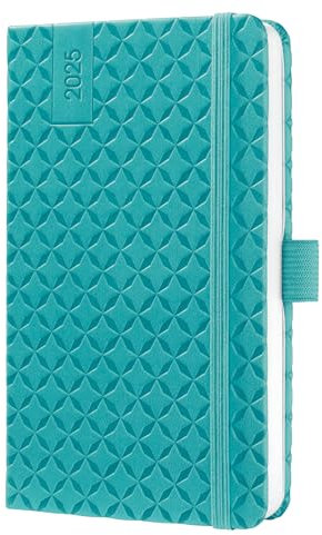 SIGEL J5102 Wochenkalender Jolie 2025, ca. A6, petrol, Hardcover, Gummiband, Stiftschlaufe, Einstecktasche, 174 Seiten, vegan, aus nachhaltigem Papier, Terminplaner