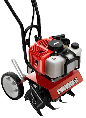 Barrete de jardín de gasolina, 1650 W, 4 cuchillas de acero al manganeso, 30 cm de ancho de trabajo, profundidad de trabajo de 30-100 mm, activación manual para el procesamiento del suelo y el