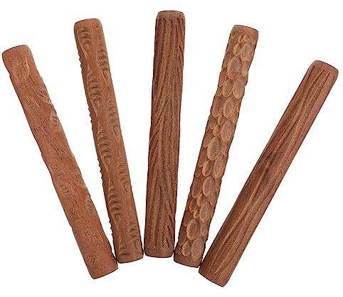 TOPBATHY 5stücke Modellierwalzen Töpferwerkzeuge Aus Holz Tonwalzen Tonzubehör Praktisch Und Langlebig Einfach Zu Reinzen Und Recycelbar