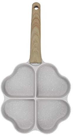 MYVVKIA Heart Pancake Pan,Egg Pan, Egg Frying Pan,Skillet Pans for Cooking,Egg Frying Pan Heart Shaped 4 Cup Uniform Heating Pancake Pan with Handle for Kitchen