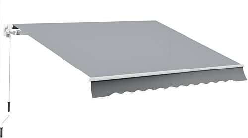 Tessuto Di Ricambio Per Tenda Da Sole Tenda Da Sole A Caduta Retrattile Ricambio In Tessuto Tenda Manuale Tenda Da Sole 2x1.5m(6.5x4.9 FT)Nessuna Cornice Per Parasole UV Pioggia E Neve Grigio(Gray,6x3