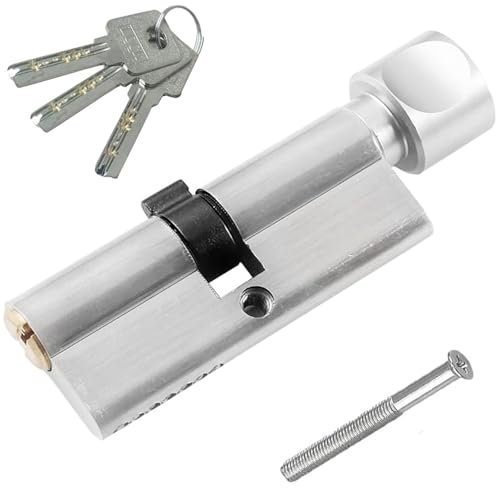Wjelet Thumb Turn Euro Cylinder Lock,Euro Cylinder Mortise Lock, 70mm with 3 Keys, Anti Drill, Anti Pick Features, Barrel Lock for Wooden, UPVC and Composite Doors