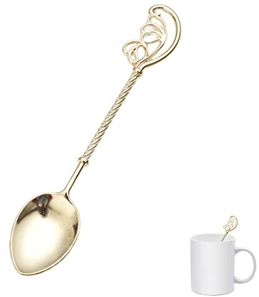 JIALWSJWAN Cucchiaino da caffè vintage per caffè espresso creativo intagliato cucchiaino per caffè tè espresso bevande calde dessert
