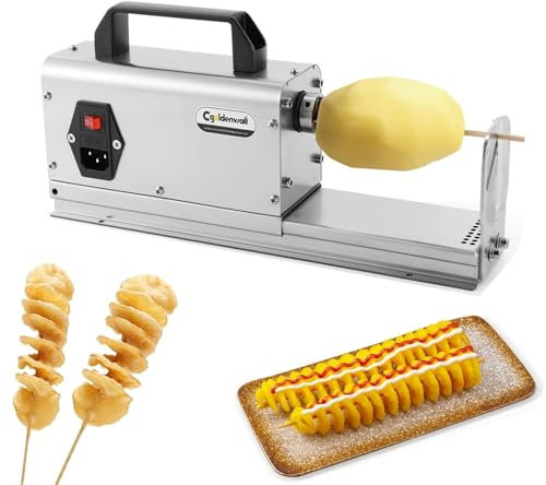 Tornado de patatas 3 en 1, trituradora de patatas eléctrica, cortador en espiral de patatas Tornado de 40 W, para restaurante en casa