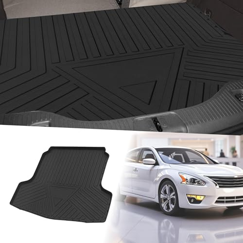 VekAuto Flat Face Cargo Liner Rear Trunk Mat Trunk Cargo Luggage Boot Tray Mat Stripes and Triangles Pattern for Nissan Altima 2013-2018 Anti-Slip