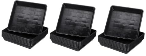 Milisten 3 Ensembles Plateau Fleuri Récipient Usine Soucoupes pour Plantes Plateaux Un Bonsai Jardiniere Plastique Pot De Fleur Plastique Casserole Plateau en Résine PP Black 8 Pièces * 3