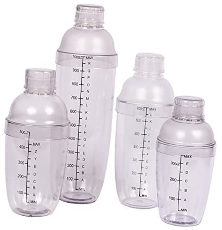 BEBEMOKO 4piezas Coctelera De Plástico Con Para Bebidas Mezclador De Cócteles De Pc Para Casa