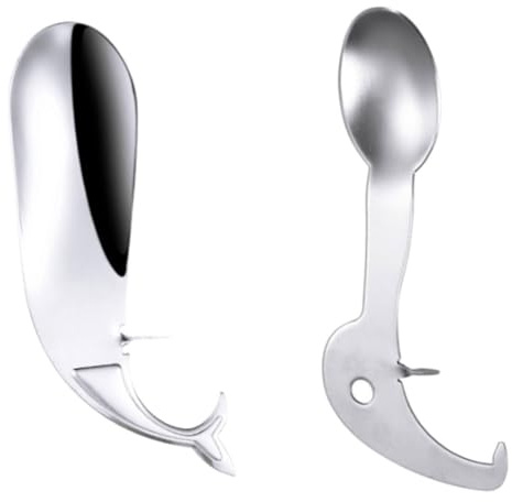 Ciieeo Passion Fruit Opener 2 Pack Dolphin Shape Kitchen Gadget Multi-Functional Stainless Steel Fruit Tool for Pulp Extraction and Juice Preparation 4.33X1.85X0.39In